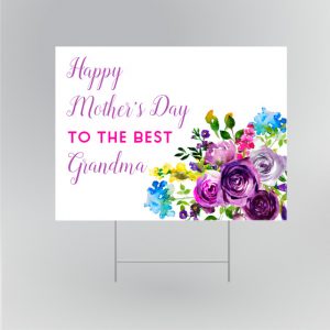 Purple Flowers Mother’s Day Yard Sign