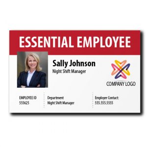 ID Cards for Essential Employees – Red