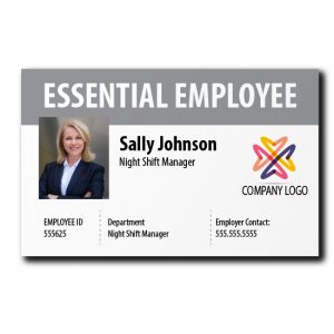 ID Cards for Essential Employees – Grey