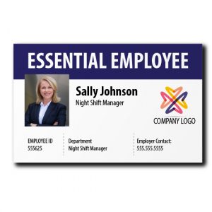 ID Cards for Essential Employees – Dark Blue
