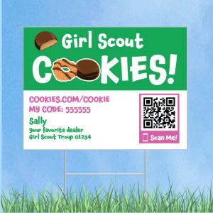 Girl Scout Cookies Yard Sign – with QR Code (editable)
