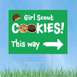 Girl Scout Cookies Yard Sign – This Way Right Arrow