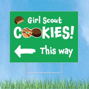 Girl Scout Cookies Yard Sign – This Way Left Arrow