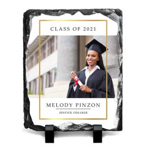 Graduation Photo Slate Rock Plaque – Custom 5×7