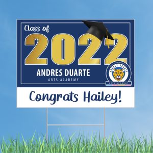 Andres Duarte Academy Graduation Yard Sign with Optional Face Mask