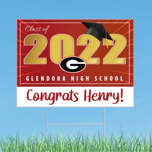 Glendora High School Graduation Yard Sign with Optional Face Mask
