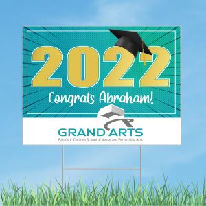 Grand Arts Ramon C. Cortines School of Visual and Performing Arts Graduation Yard Sign with Optional Face Mask