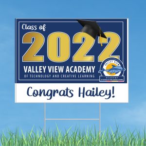 Valley View Academy Graduation Yard Sign with Optional Face Mask