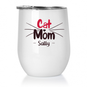 Cat Mom Wine Tumbler – Customizable – with lid