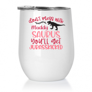 Mamasaurus Tumbler – Customizable for Mom – with lid
