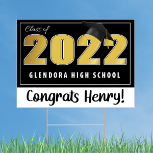 Customizable Graduation Yard Sign – black – School Name Can be Changed