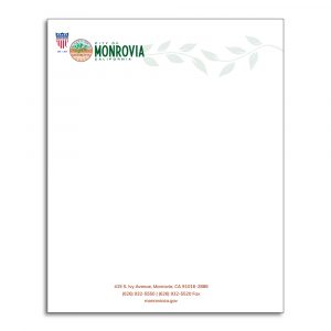 City of Monrovia Letterhead